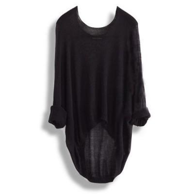 Fashion Black Batwing Casual Loose Women Sweater