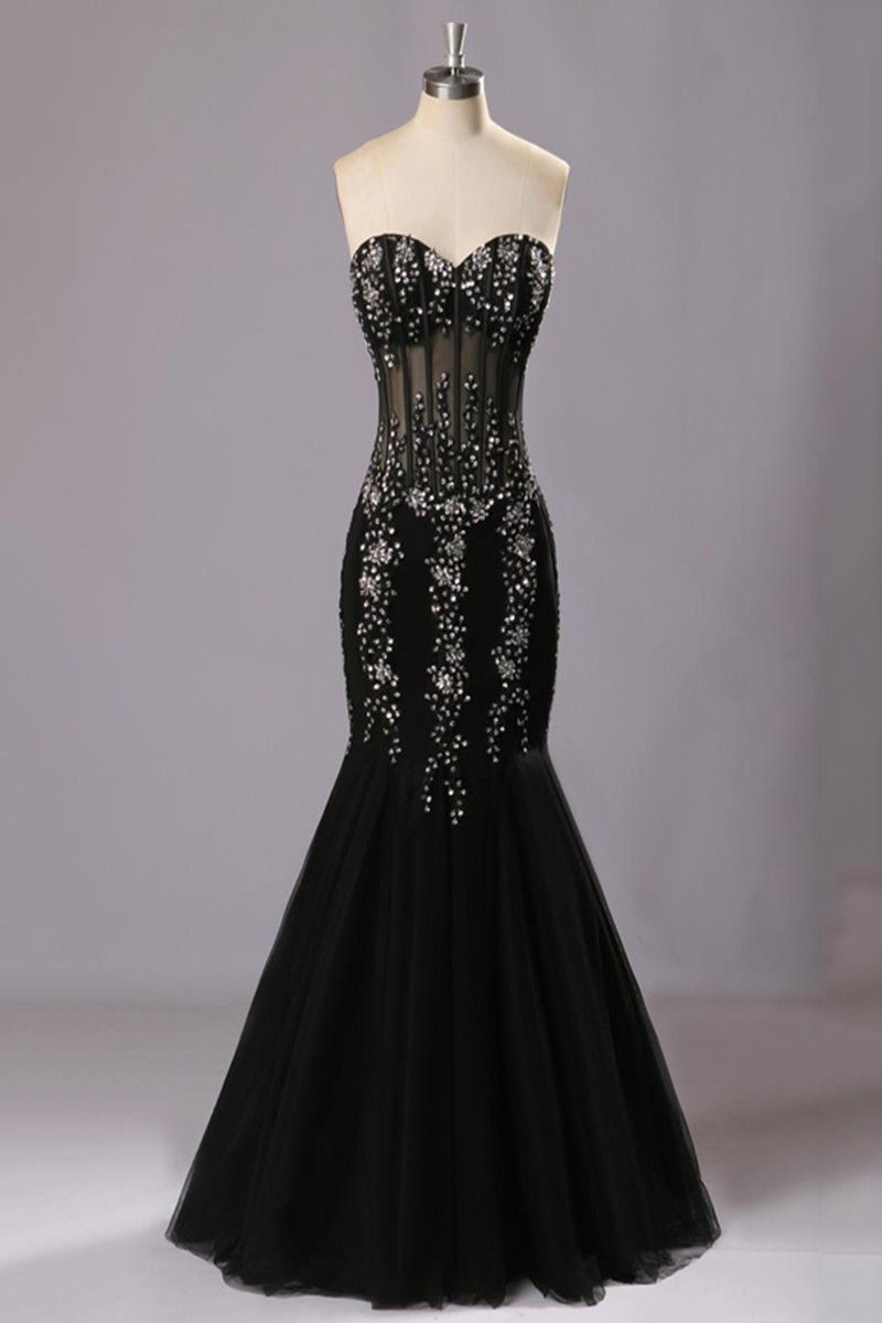 black corset gown