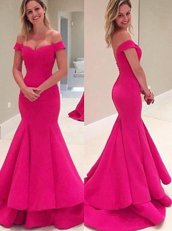 hot fuchsia prom dress
