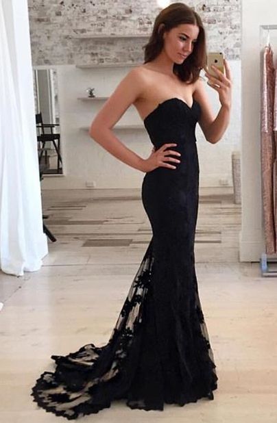 black sweetheart prom dress