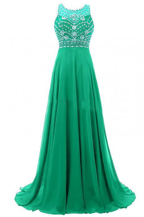 Forest Green Floor Length Chiffon Evening Dress Featuring Ruched Sweetheart Illusion Bodice With