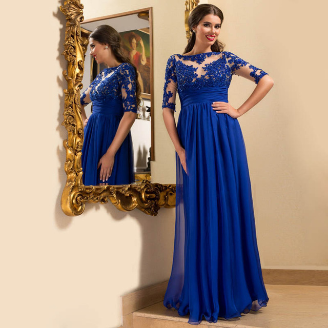 Boag Neck Prom Dresses Royal